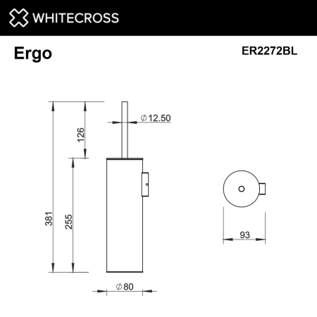 Ершик подвесной WHITECROSS Ergo ER2272BL (черный мат)