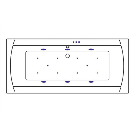 Ванна EXCELLENT Aquaria Lux Slim 180x80 "RELAX" (золото)