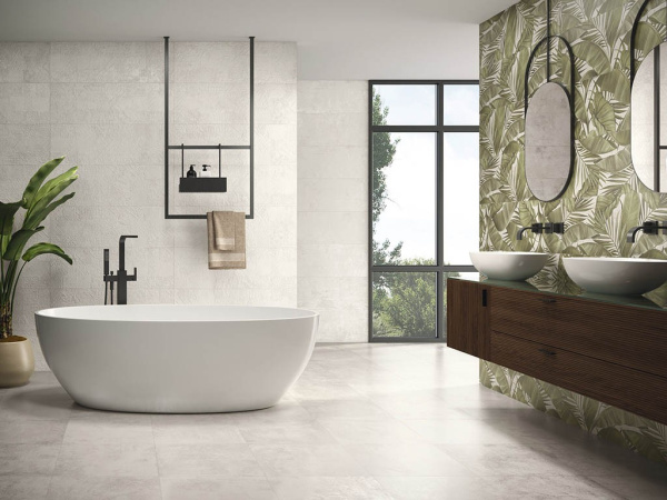 Настенная плитка STUDIO HOJAS PERLA (18 видов рисунка) 30x90x1.05 от El Molino (Испания)