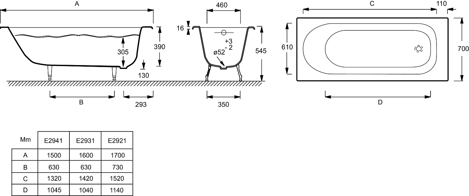 RUB SOISSONS E2921-00 ванна 170х70