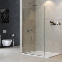 Душевая перегородка Cezares Liberta 125 см. профиль хром, стекло прозрачное