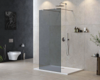 Душевая перегородка Cezares Liberta 100 см. профиль хром, стекло серое