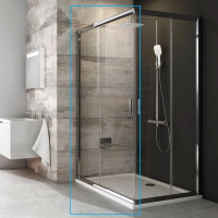 Душевая дверь раздвижная для комбинации с дверью Ravak Blix BLRV2K-100 (блестящий+транспарент) 1XVA0C00Z1