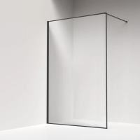 Душевая перегородка Iddis Slide 120 см. профиль черный, стекло прозрачное