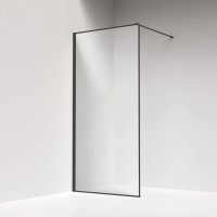 Душевая перегородка Iddis Slide 90 см. профиль черный, стекло прозрачное