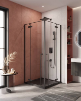 ДУШЕВЫЕ КАБИНЫ И ОГРАЖДЕНИЯ CEZARES LINER-A-2-90-C-NERO Душевой уголок