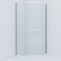 Душевая перегородка Iddis STEEL 90 см. профиль сатин, стекло прозрачное