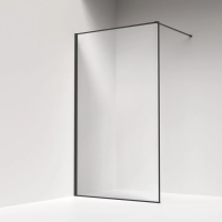 Душевая перегородка Iddis Slide 110 см. профиль черный, стекло прозрачное