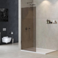 Душевая перегородка Cezares Liberta 110 см. профиль хром, стекло коричневое
