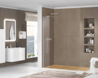 Душевая перегородка Cezares Liberta 25 см. профиль хром, стекло серое