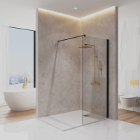 Душевая перегородка Paini 80 см. профиль черный, стекло прозрачное