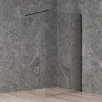 Душевая перегородка Paini 110 см. профиль черный, стекло прозрачное