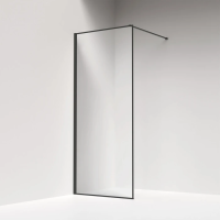 Душевая перегородка Iddis Slide 80 см. профиль черный, стекло прозрачное
