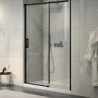 Душевая дверь в нишу Jacob Delafon Contra 170 см. профиль черный, стекло прозрачное