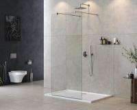 Душевая перегородка Cezares Liberta 80 см. профиль хром, стекло прозрачное