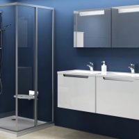 Душевая дверь раздвижная для комбинации со второй дверью Ravak Supernova SRV2-90 (белая+грапе) 14V70102ZG (Уценка 246166)