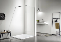 Душевая перегородка Aquatek 110 см. профиль черный, стекло прозрачное
