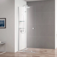 Душевая перегородка Cezares Stream 80 см. профиль хром, стекло прозрачное