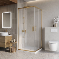 ДУШЕВЫЕ КАБИНЫ И ОГРАЖДЕНИЯ BelBagno LUCE-A-2-90-C-ORO Душевой уголок