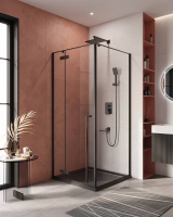 ДУШЕВЫЕ КАБИНЫ И ОГРАЖДЕНИЯ CEZARES LINER-A-1-90-C-NERO-L Душевой уголок