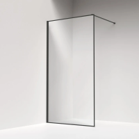 Душевая перегородка Iddis Slide 100 см. профиль черный, стекло прозрачное