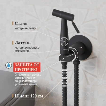 Гигиенический душ Paini Castello CAYO442R черный