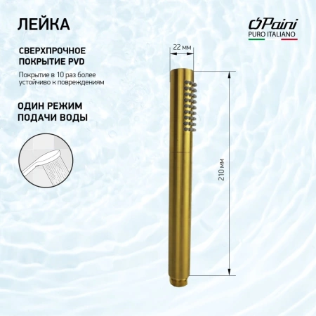 Душевая лейка Paini Tonda 53PJ155AS золото