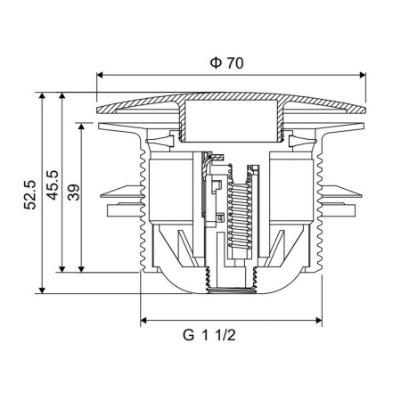 Донный клапан для ванны, клик-клак ARIN.3485.01CR (хром)