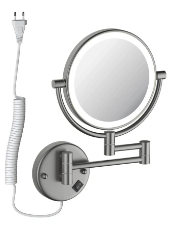 Косметическое зеркало Aquatek AQ4915BGM оружейная сталь