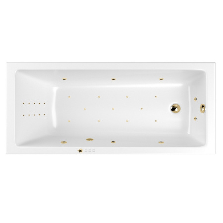 Ванна WHITECROSS Wave Slim 180x80 "ULTRA NANO" (золото)