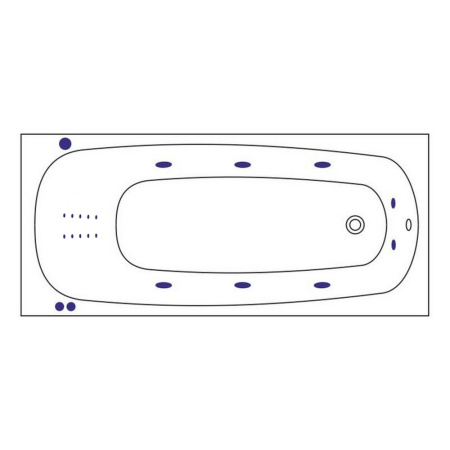 Ванна WHITECROSS Layla Slim 170x75 "SMART NANO" (хром)