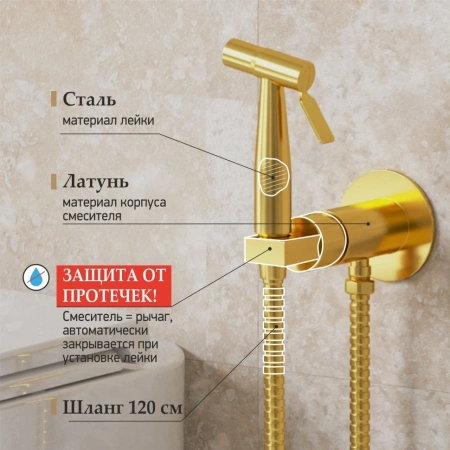 Гигиенический душ Paini Castello CAPJ442R золото