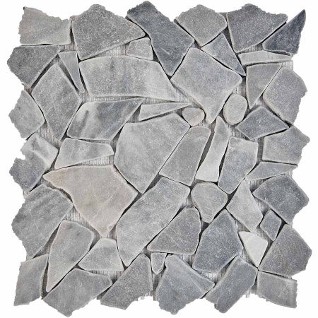 pixmosaic PIX 263 Grey, чип произвольный, сетка 305х305x6 мм, Матовая