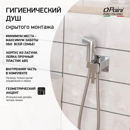 Гигиенический душ Paini Prato 53CR442QLM хром