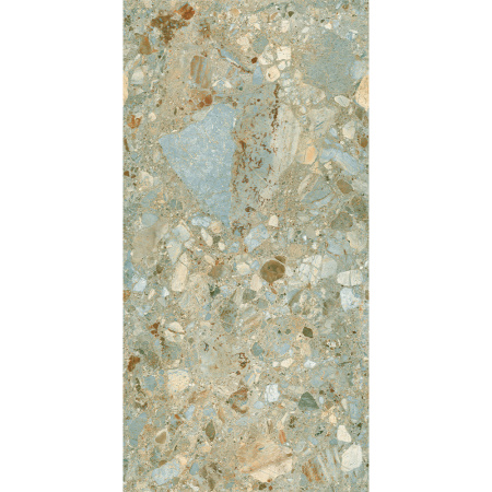 Lilas Polished 600х1200 AVS керамогранит терраццо зелёный полированный ректифицированный